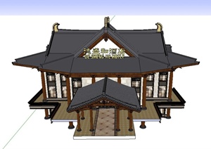 某古典中式酒店门厅设计SU(草图大师)模型