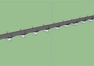 某个交通大桥建筑设计SU(草图大师)模型