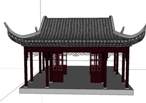 古典中式景观凉亭设计SU(草图大师)模型