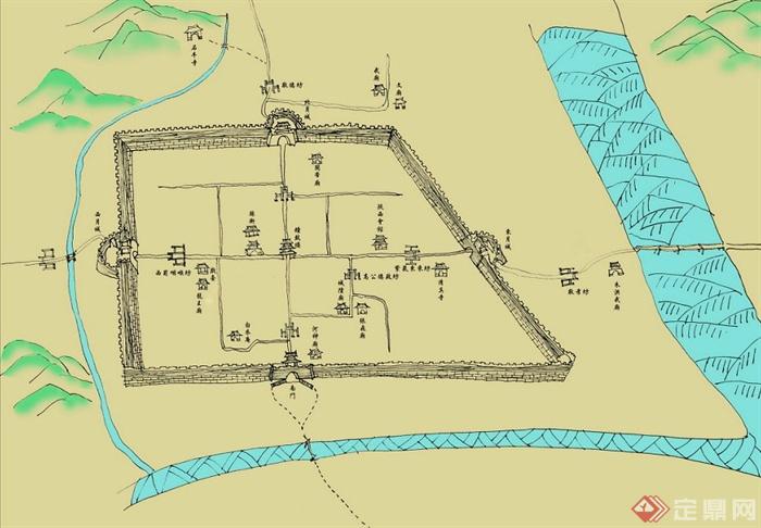 某历史古城修建性详细规划JPG方案图(3)
