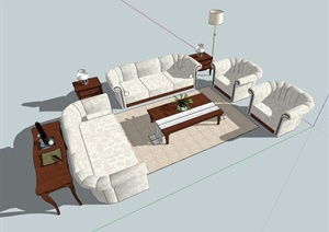 现代沙发茶几设计SU(草图大师)模型