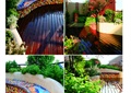 坐凳,木板铺装,景观植物,庭院景观