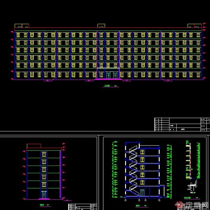 某六层框架结构综合办公楼毕业设计CAD图(1)