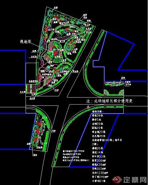 某十字路口绿化景观方案图(1)