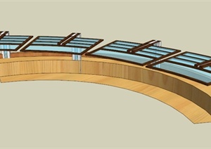矮廊架坐凳设计SU(草图大师)模型