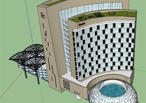 现代豪华酒店建筑设计SU(草图大师)模型