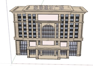 现代多层商城建筑设计SU(草图大师)模型