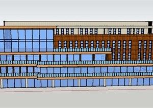 某四层集装箱式办公楼建筑设计SU(草图大师)模型