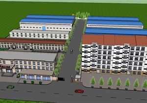 某酒店、厂区建筑规划设计SU(草图大师)模型