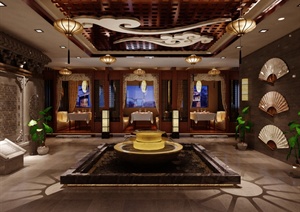 中式风格餐厅室内设计3DMAX部分模型