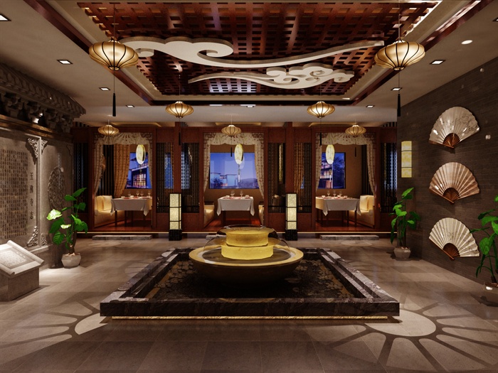 中式风格餐厅室内设计3DMAX部分模型