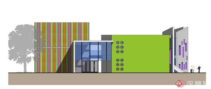 现代风格幼儿园建筑设计（含CAD、JPG、SU）(4)