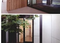 木饰面,玻璃墙,玻璃门,木地板