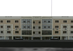 某三层三栋方形教学楼建筑设计SU(草图大师)模型