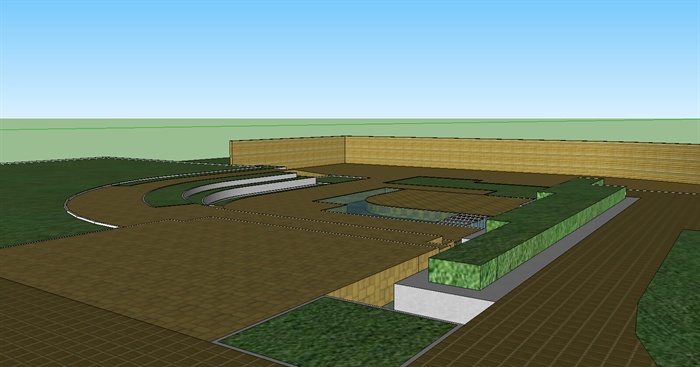 学生作业——某单层民居及小花园概念设计su模型