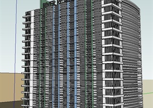 某高层住宅公寓建筑设计SU(草图大师)模型