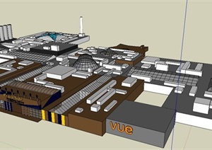 某工业厂区建筑规划SU(草图大师)概念模型