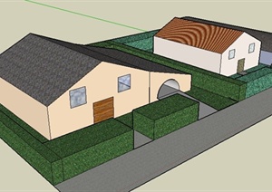 乡村民房建筑设计SU(草图大师)模型