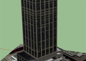 某高层办公大楼建筑设计SU(草图大师)模型