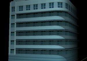 现代七层商业及办公楼建筑设计SU(草图大师)模型