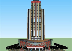 现代国际贸易中心建筑设计SU(草图大师)模型