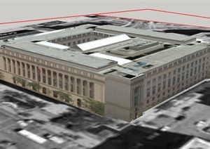 汉密尔顿县法院大楼建筑设计SU(草图大师)模型