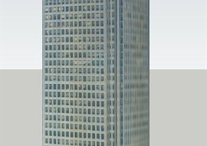 现代高层尖顶摩天大楼建筑设计SU(草图大师)模型