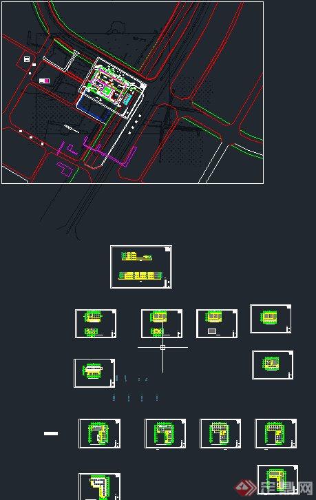 某市移动通信办公楼建筑设计（cad+效果图）(4)