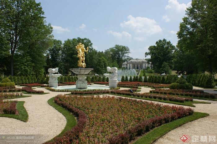 花池,花圃,雕塑,景观柱