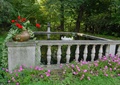 盆栽,栏杆,景观水池