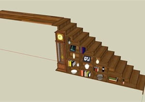 室内楼梯柜设计SU(草图大师)模型