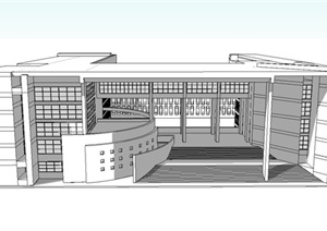 某大学行政楼建筑设计SU(草图大师)模型