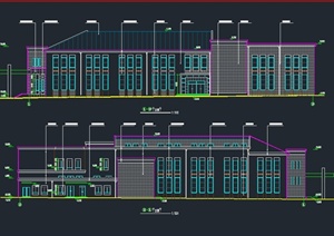 某两层中式食堂建筑设计CAD施工图