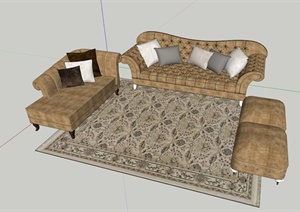 欧式沙发设计SU(草图大师)模型